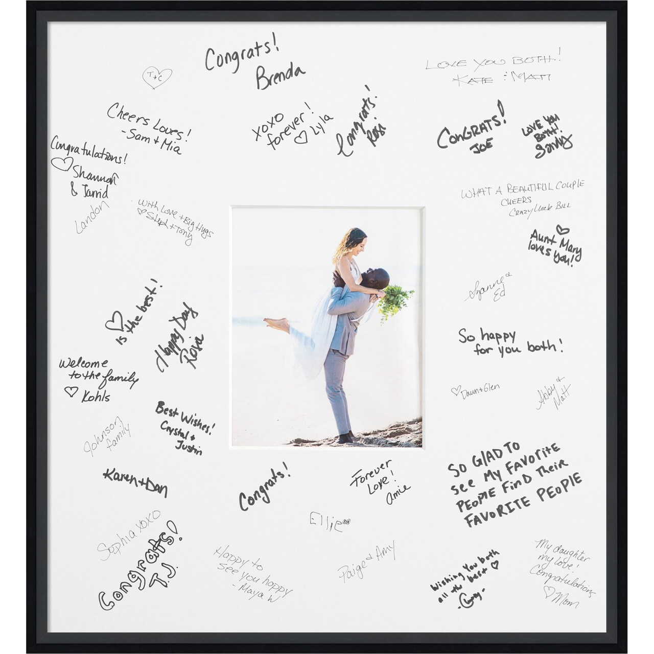 Lucie Signature Mat Picture Frame, Photo Frame Wedding Guest Book Alternative, Autograph Picture Mat for Signature Board, Wedding Celebrations Graduations Support Encouragement or Retirement